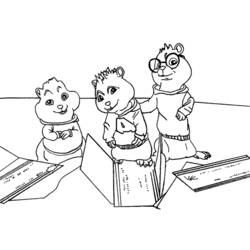 着色页: 艾尔文与花栗鼠 (动画电影) #128320 - 免费可打印着色页