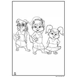 着色页: 艾尔文与花栗鼠 (动画电影) #128444 - 免费可打印着色页