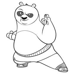 着色页: 功夫熊猫 - 免费可打印的着色页