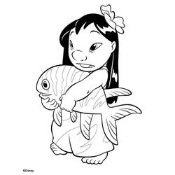 着色页: Lilo & Stitch (动画电影) #44886 - 免费可打印着色页