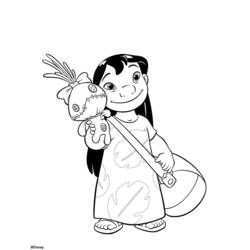 着色页: Lilo & Stitch (动画电影) #44906 - 免费可打印着色页