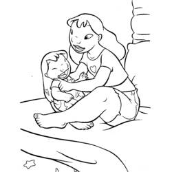 着色页: Lilo & Stitch (动画电影) #44909 - 免费可打印着色页