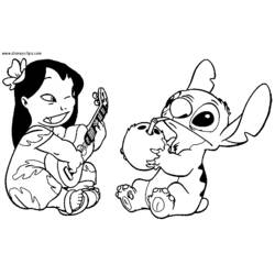着色页: Lilo & Stitch (动画电影) #44948 - 免费可打印着色页