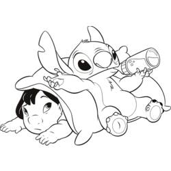着色页: Lilo & Stitch (动画电影) #45001 - 免费可打印着色页