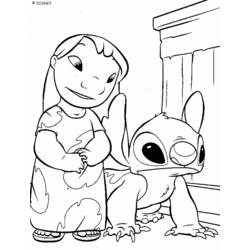 着色页: Lilo & Stitch (动画电影) #45013 - 免费可打印着色页