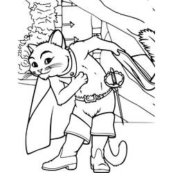 着色页: 穿靴子的猫 (动画电影) #170615 - 免费可打印着色页