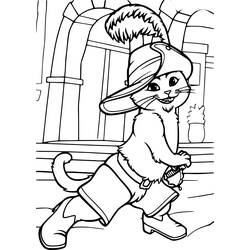 着色页: 穿靴子的猫 (动画电影) #170616 - 免费可打印着色页