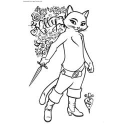 着色页: 穿靴子的猫 (动画电影) #170618 - 免费可打印着色页