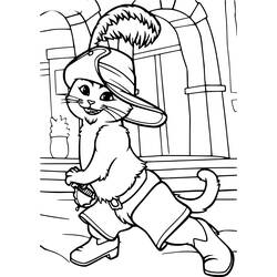 着色页: 穿靴子的猫 (动画电影) #170662 - 免费可打印着色页