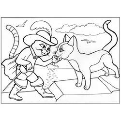着色页: 穿靴子的猫 (动画电影) #206785 - 免费可打印着色页
