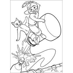 着色页: 穿靴子的猫 (动画电影) #206794 - 免费可打印着色页