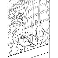 着色页: 穿靴子的猫 (动画电影) #206799 - 免费可打印着色页