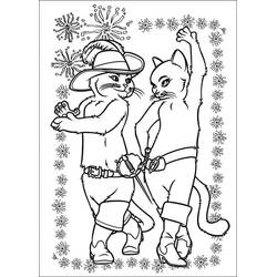 着色页: 穿靴子的猫 (动画电影) #206800 - 免费可打印着色页