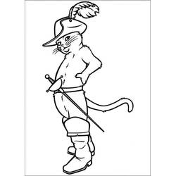 着色页: 穿靴子的猫 (动画电影) #206801 - 免费可打印着色页