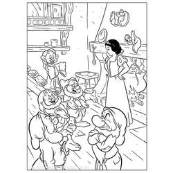 着色页: 白雪公主和七个小矮人 (动画电影) #133831 - 免费可打印着色页