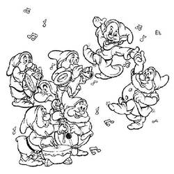 着色页: 白雪公主和七个小矮人 (动画电影) #133836 - 免费可打印着色页