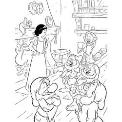 着色页: 白雪公主和七个小矮人 (动画电影) #133845 - 免费可打印着色页