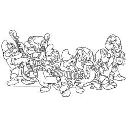 着色页: 白雪公主和七个小矮人 (动画电影) #133857 - 免费可打印着色页