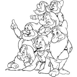 着色页: 白雪公主和七个小矮人 (动画电影) #133864 - 免费可打印着色页