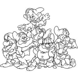 着色页: 白雪公主和七个小矮人 (动画电影) #133869 - 免费可打印着色页