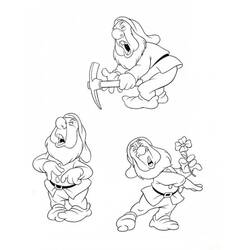 着色页: 白雪公主和七个小矮人 (动画电影) #133886 - 免费可打印着色页