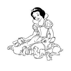 着色页: 白雪公主和七个小矮人 (动画电影) #133895 - 免费可打印着色页