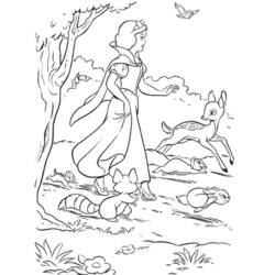 着色页: 白雪公主和七个小矮人 (动画电影) #133915 - 免费可打印着色页