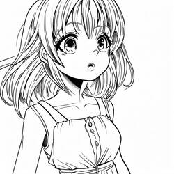 着色页: 漫画女孩 - 免费可打印着色页