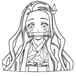 着色页: 祢豆子 - 免费可打印着色页