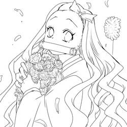 着色页: 祢豆子 (动漫) #182852 - 免费可打印着色页