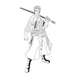 着色页: 罗罗诺亚·索隆 (动漫) #172499 - 免费可打印着色页