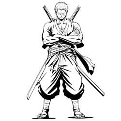 着色页: 罗罗诺亚·索隆 (动漫) #218180 - 免费可打印着色页
