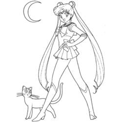 着色页: 美少女战士 - 免费可打印着色页