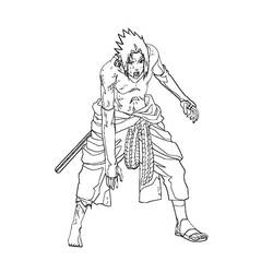着色页: 佐助 (动漫) #171410 - 免费可打印着色页