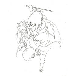 着色页: 佐助 (动漫) #171420 - 免费可打印着色页