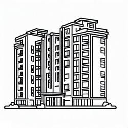 着色页: 公寓 (建筑和建筑学) #189291 - 免费可打印着色页
