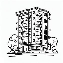 着色页: 公寓 - 免费可打印着色页
