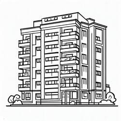 着色页: 公寓 (建筑和建筑学) #189294 - 免费可打印着色页