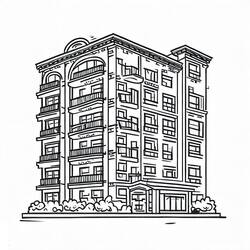 着色页: 公寓 (建筑和建筑学) #189295 - 免费可打印着色页