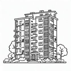 着色页: 公寓 (建筑和建筑学) #189296 - 免费可打印着色页
