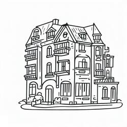 着色页: 公寓 (建筑和建筑学) #189304 - 免费可打印着色页