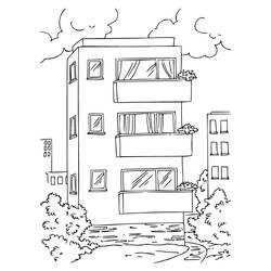 着色页: 公寓 (建筑和建筑学) #189306 - 免费可打印着色页