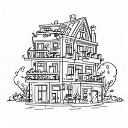 着色页: 公寓 (建筑和建筑学) #189307 - 免费可打印着色页