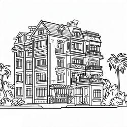 着色页: 公寓 (建筑和建筑学) #189308 - 免费可打印着色页