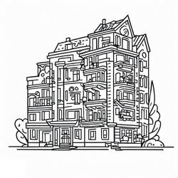 着色页: 公寓 (建筑和建筑学) #189309 - 免费可打印着色页