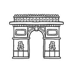 着色页: 凯旋门 (建筑和建筑学) #179185 - 免费可打印着色页