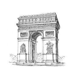 着色页: 凯旋门 (建筑和建筑学) #179195 - 免费可打印着色页