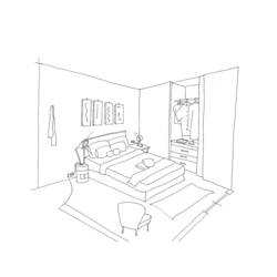 着色页: 卧室 (建筑和建筑) #63377 - 免费可打印着色页