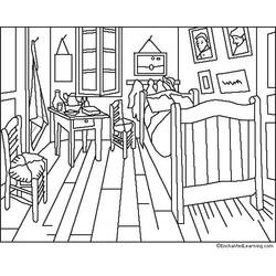 着色页: 卧室 (建筑和建筑) #63397 - 免费可打印着色页