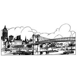 着色页: 桥 (建筑和建筑) #62848 - 免费可打印着色页